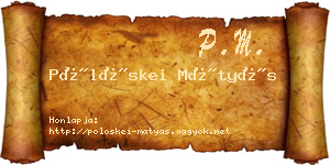 Pölöskei Mátyás névjegykártya